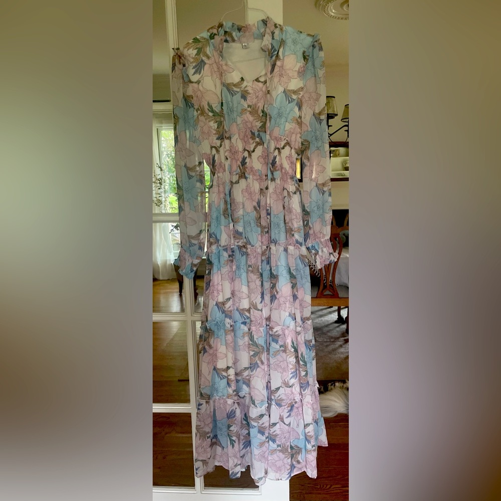 Chicwish, feminine, floral tiered dress